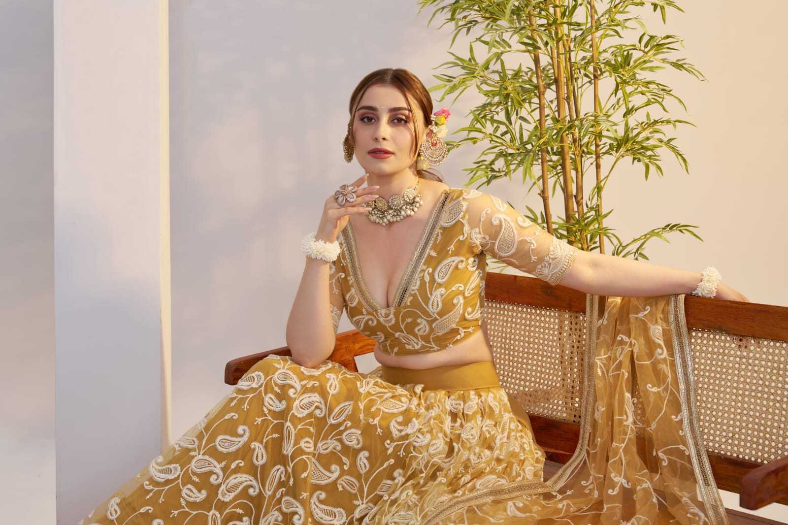 Georgette Embroidered Zari Work Sequins Lehenga